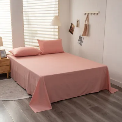 Produktbild von Baumwoll-Bettlaken In Voller Größe, Atmungsaktive Und Hautfreundliche Schlafbettlaken, Ohne Kissenbezüge (200x230cm, Rosa)