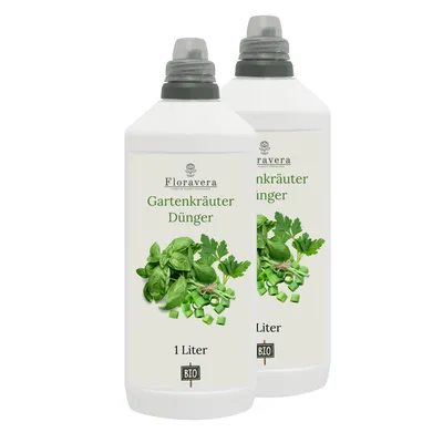 Produktbild von Floravera Premium Gartenkräuter -Flüssigdünger 2 x 1 Liter Dünger Basilikumdünger Kräuterdünger