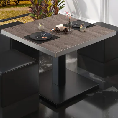 Produktbild von BM | Bistro Loungetisch | B:T:H 70 x 70 x 41 cm | Light Wenge / Schwarz | Bistro Tisch Loungetisch
