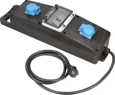 Produktbild von as-Schwabe Vollgummi-Stromverteiler Schuko 230V 16A 3G2.5 auf 2x Schuko 16A IP44