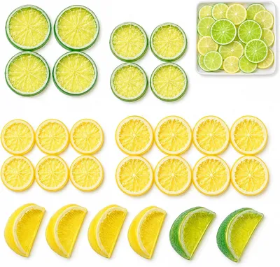 Imagen del producto de Limones artificiales para decoración, 4 cm, 28 unidades, ideal para decorar el hogar