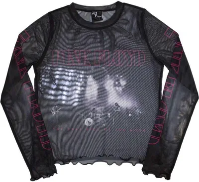 Produktbild von Pink Floyd - "Live Band" Kurzes Top für Damen Langärmlig RO10793 (S) (Schwarz)
