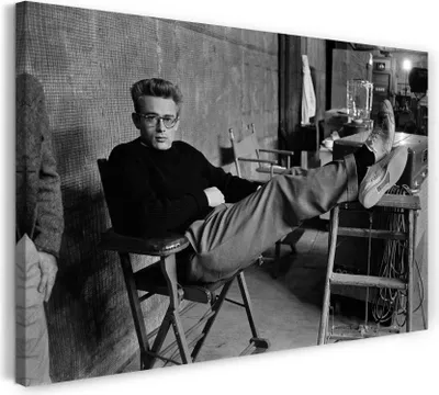 Produktbild von Leinwandbild (100x70cm): James Dean, echter Holz-Keilrahmen inkl. Aufhänger, handgefertigt in Deutschland