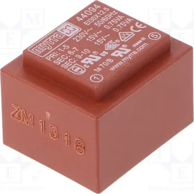 Produktbild von 1x Transformator: überzogen 15V 230VAC 50mA 44094 -Transformatoren 50mA 1,5VA 15V