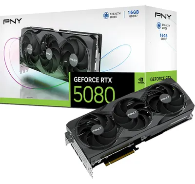 Image de PNY RTX5080 VERTO Triple Fan 16GB GDDR7 HDMI 3xDP