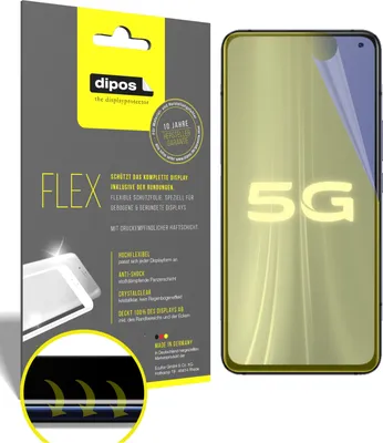 Produktbild von 2x Schutzfolie für Vivo iQOO 3 Folie, 100% Displayabdeckung, dipos Flex