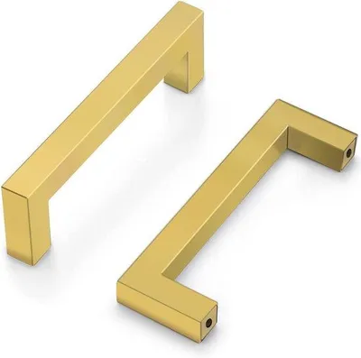 Immagine prodotto di Maniglia in acciaio - Eleganti pomelli per porte - 2 pezzi - Colore oro - 96 mm