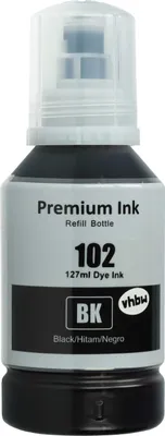 Produktbild von vhbw Nachfülltinte kompatibel mit Epson ET-4750, ET-M1120, ET-M2120, L4150, L4160, L6160, L6170, L6190 Drucker - Refilltinte Dye Schwarz, 127ml