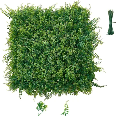 Obrázek produktu pro VEVOR Umělý živý plot 50 x 50 cm, 12dílná sada, rostlinná stěna, PE ochrana proti pohledům, plot proti pohledům, ochrana proti větru, živý plot, umělé rostliny, obložení balkonu pro svatby, venkovní zahrady, dvory
