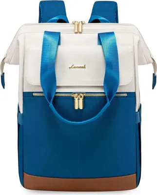 Produktbild von Damen Rucksack Blau USB Laptoprucksack Arbeitsrucksack 15,6 Zoll Büro und Schule