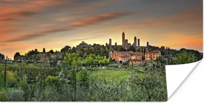 Produktbild von MuchoWow® Poster Die europäische Stadt San Gimignano in Italien 150x75 cm - ohne Rahmen