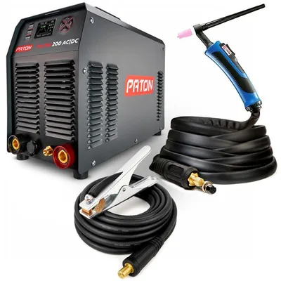 Produktbild von PATON ProTIG-200 TIG Schweißgerät AC/DC 200A mit Pulsfunktion – Inverter Schweißgerät 230V | TIG Schweißgerät für Aluminium und Stahl | Komplettset mi