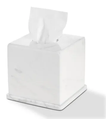 Immagine prodotto di Contenitore per fazzoletti in marmo naturale Volakas, bianco, quadrato, 15x15x14,5 cm