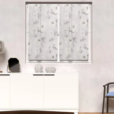 Vorhänge 60x120 cm, Weiß, Polyester, 2 Stück