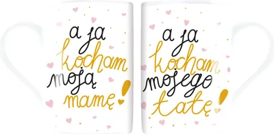 Zdjęcie produktu dla Kubek Komplet A Ja Kocham ..Mama/Tata Q 960