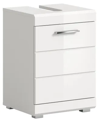 Produktbild von Waschbeckenunterschrank >Scout< in Weiß/Weiß hochglanz - 40x56x34cm (BxHxT)