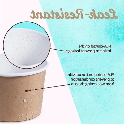 50 Stück Papier-Eisbecher mit Löffeln, 360ml Einwegservierschalen für Suppe, Eis und Desserts
