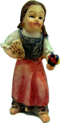 Produktbild von Krippenfigur Mädchen mit Blumen, Bauernkrippe. für 8 cm Figuren, aus Polyresin