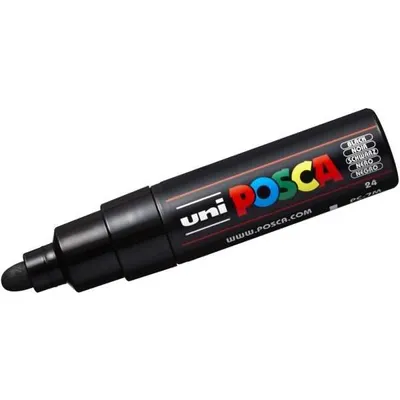 Produktbild von POSCA PC-7M Schwarz, Schwarz, Mehrfarbig, 1 Farben, Tinte auf Wasserbasis, Rundspitze, Rund