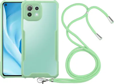 Produktbild von König Design Hülle kompatibel mit Xiaomi Mi 11 Lite Kunststoff Handykette Cover - Case Handyhülle Avocado