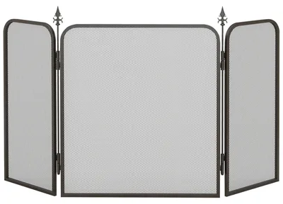 Produktbild von Funkenschutz für Kamine, klappbar, Metall, 96 x 1,3 x 56 cm, Schwarz