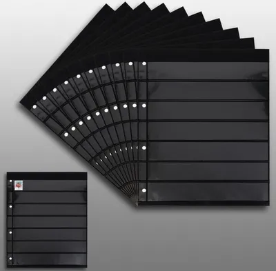 Produktbild von Prophila Collection 20 Einsteckseiten 7zeilig, auf 10 doppelseitigen, schwarzen Einsteckblättern