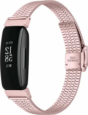 Produktbild von Strap-it Fitbit Inspire Edelstahlarmband (Rosa)