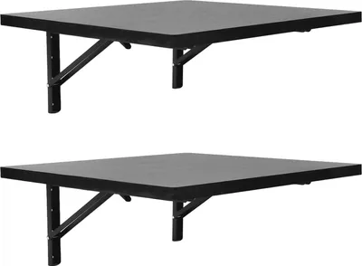 Zdjęcie produktu dla Stół warsztatowy do montażu na ścianie - Składany na 2 części - Nośność 226,8 kg - Drewno i stal - Wymiary 60×58×25 cm na stół warsztatowy - Czarny