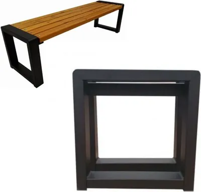 Image de Set de 2 pcs. Pieds de banc Patins de banc Châssis de banc Acier Banc de jardin Pieds