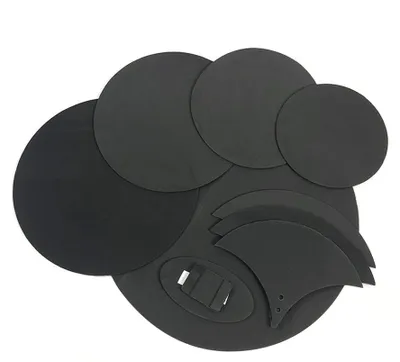 Image de Kit de silencieux pour batterie (8 pièces) : coussinets de sourdine pour 5 tambours et 3 cymbales, idéal pour la pratique