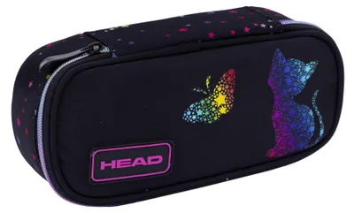 Zdjęcie produktu dla Piórnik saszetka usztywniona z wewnętrzną klapką Golden Effect Rainbow Kitty Head Astra