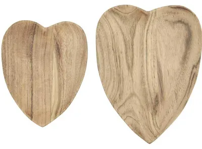 Produktbild von IB Laursen Schalensatz HERZ Akazienholz 2er Set Schalen Holz Teller