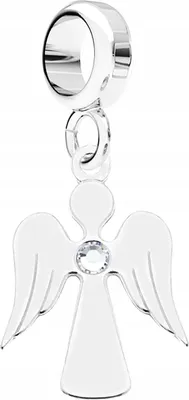 Produktbild von Silber Charm mit Engel Schutzengel weißer Zirkonia Silber 925