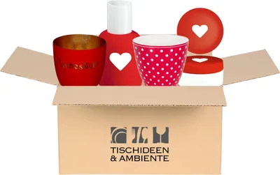 Produktbild von Tischideen & Ambiente Geschenkbox Valentinstag rot 4tlg - Liebe