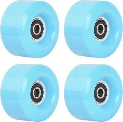 Productafbeelding van Set van vierrijige rollenschaatsen, 58 x 32 mm, lichtblauw, met dubbele lagers, Polyurethanwielen