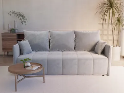 Produktbild von LetSit Pola 3 Monolith Schlafsofa freistehendes Sofa bequem, geräumig, mit Schlaffunktion schmutzabweisend kompakt für Wohnzimmer Hellgrau