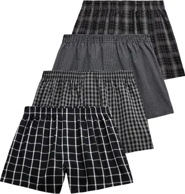 Produktbild von AUTHENTIC LE JOGGER Webboxer 4 -teilig schwarz-weiß Größe 3