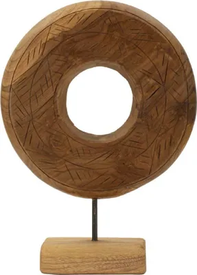 Image de Mauro Ferretti sculpture Dorat en teck 28x10x38 cm brun