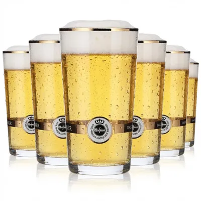 Produktbild von 6x Warsteiner Bier Glas 0,15l Gläser Probierglas Becher Goldrand
