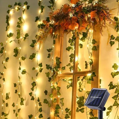 Zdjęcie produktu dla Lampy solarne do użytku na zewnątrz, 10 m, 100 diod LED, włókno syntetyczne, łańcuch świetlny zasilany energią słoneczną, 8 trybów pracy, wodoodporne, oświetlenie solarne, oświetlenie ogrodowe, tarasowe i balkonowe