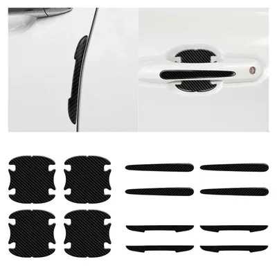 Produktbild von Auto-Türgriff-Schutzfolie 12 Stück Karbonfaser Kratzschutz Universal 3D Carbon Fiber