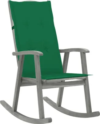 Produktbild von The Living Store Schaukelstuhl mit Auflage Grau Massivholz Akazie