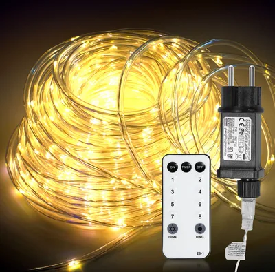 Immagine prodotto di SWANEW 10M Luce di corda LED Luci di fata LED 8 modalità IP65 impermeabile luce di corda all'aperto giardino festa decorazione di Natale bianco caldo