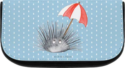 Produktbild von Mr. & Mrs. Panda Kulturbeutel Seeigel - Blau Pastell - Geschenk, Make-up Organizer, Achtsamkeit, kulturtäschchen, Meer, Lebe, Selbstliebe, Hier und Jetzt, Täschchen