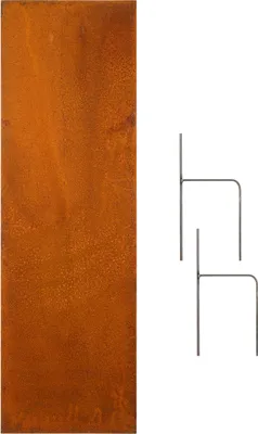 Produktbild von Edelrost Garten Sichtschutzwand Metall 160x50 cm  Unifarben ohne Muster inkl. Bodenanker
