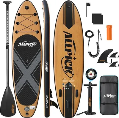Imagen del producto de Tabla de paddle surf inflable Silecomplaza, set de tabla SUP, capacidad de 200 kg
