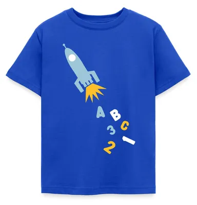 Produktbild von Spreadshirt Schulrakete Einschulung Schule Rakete Kinder T-Shirt, 122/128 (7-8 Jahre), Royalblau