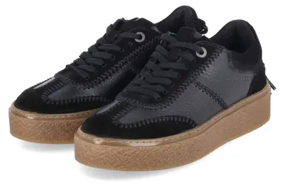Productafbeelding van Bullboxer dames plateau sneaker, zwart, leer, maat: 39