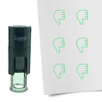 Produktbild von CombiCraft Selbstfärbender Stempel 'Daumen runter' in der Farbe Grün, Ø10mm