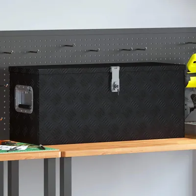 Obrázok produktu pre vidaXL Hliníková prepravka 70 × 24 × 42 cm Trapézová strieborná